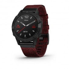 Fenix 6 Zafiro - DLC negro con banda de nailon rojo jaspeado